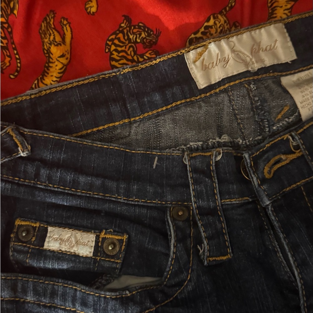 Baby Phat Indigo Jeans with Gold Stitching